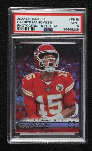 2022 Panini Chronicles Photogenic Holo Teal Patrick Mahomes II PSA 9 MINT 6e0