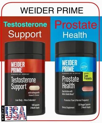 Weider Prime Prostate Health 120 Veggie Capsules Urinary Flow Support Flowens S7