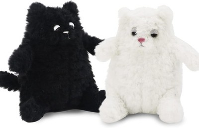 Fluffy Cats White Cat Plush Toys Great Gift for Girls and Boys 5.9''
