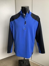 Asics men  s size Large semi-fitted blue 1/4 zip pullover Duo Tech Stretch Top