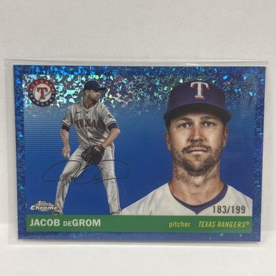 Topps Chrome Platinum 2025 Jacob deGrom Rangers #112 Blue Mini Diamond 183/199