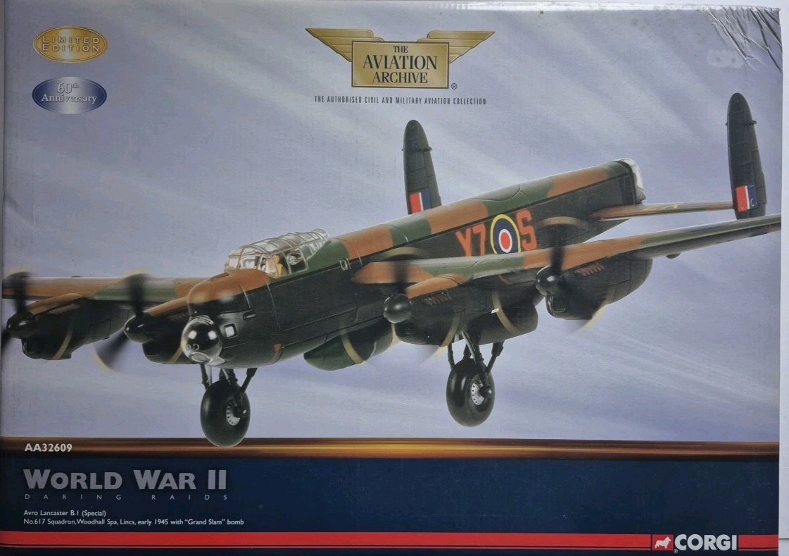 Corgi Aviation Avro Lancaster No.617 Sqn Woodhall Spa Grand Slam Bomb AA32609 *