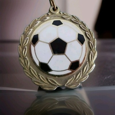 Soccer Ball (Futbol) with Laurel Leaves Charm Penant - Extremely Different