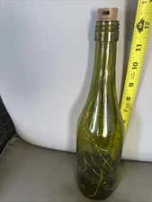 Lighted Wine Bottle, Green, Cork On/off Switch. Approximately 12 Inches Tall.
