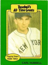 1987 Hygrade Baseball's All-Time Greats - Carl Hubbell 