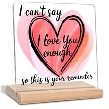 I Love You Gifts for Her Him, I Can't Say Acrylic Plaque Sign, Valentines Day 