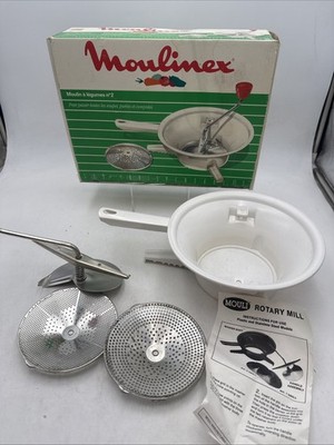 Moulin Food Processor Moulinex No 2 Vegetable 2 Metal Mills 448 Rotary Mill VGC
