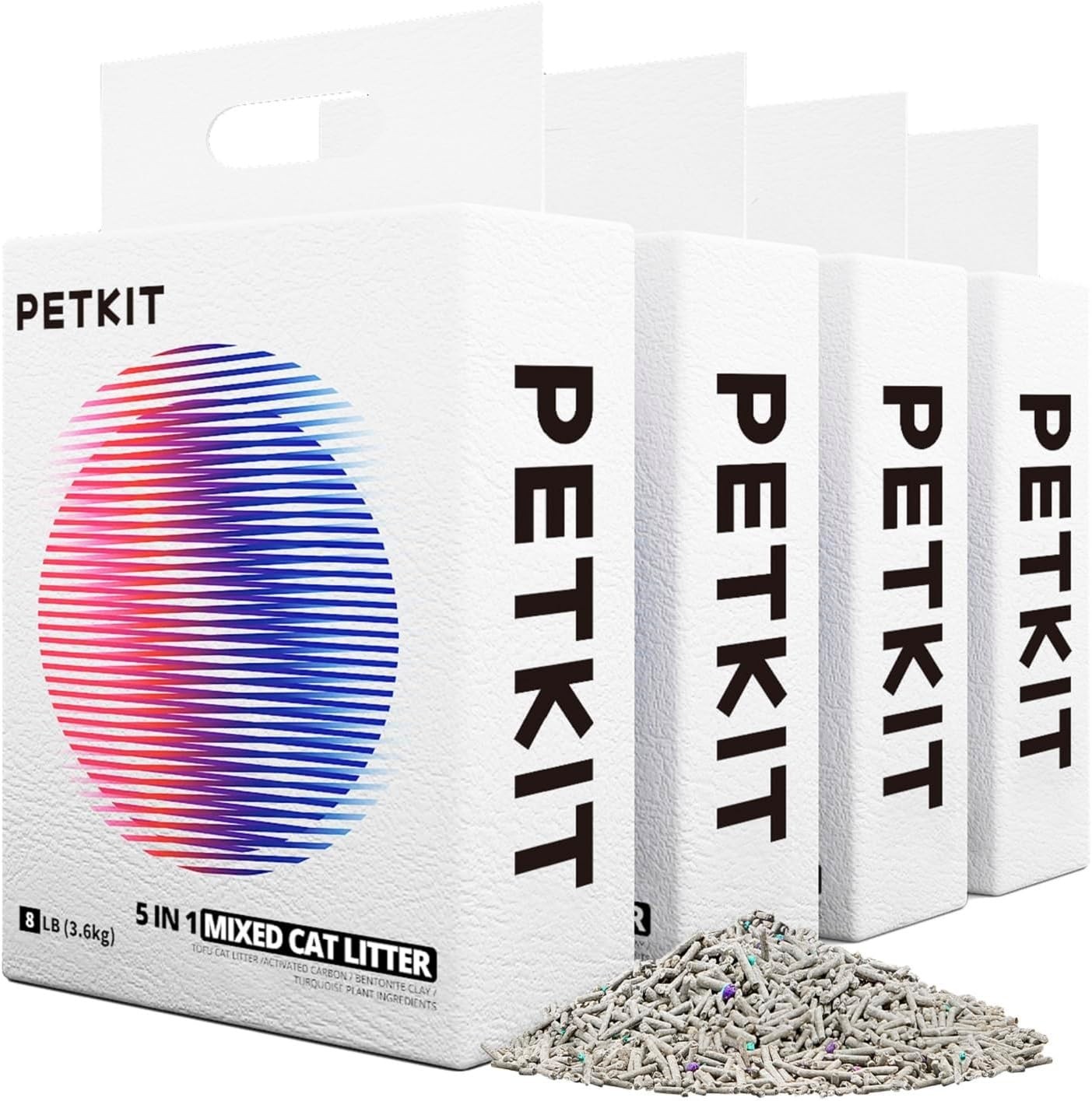 PETKIT Lettiera Gatti 5 in 1 Naturale e Lavabile - Pack da 4