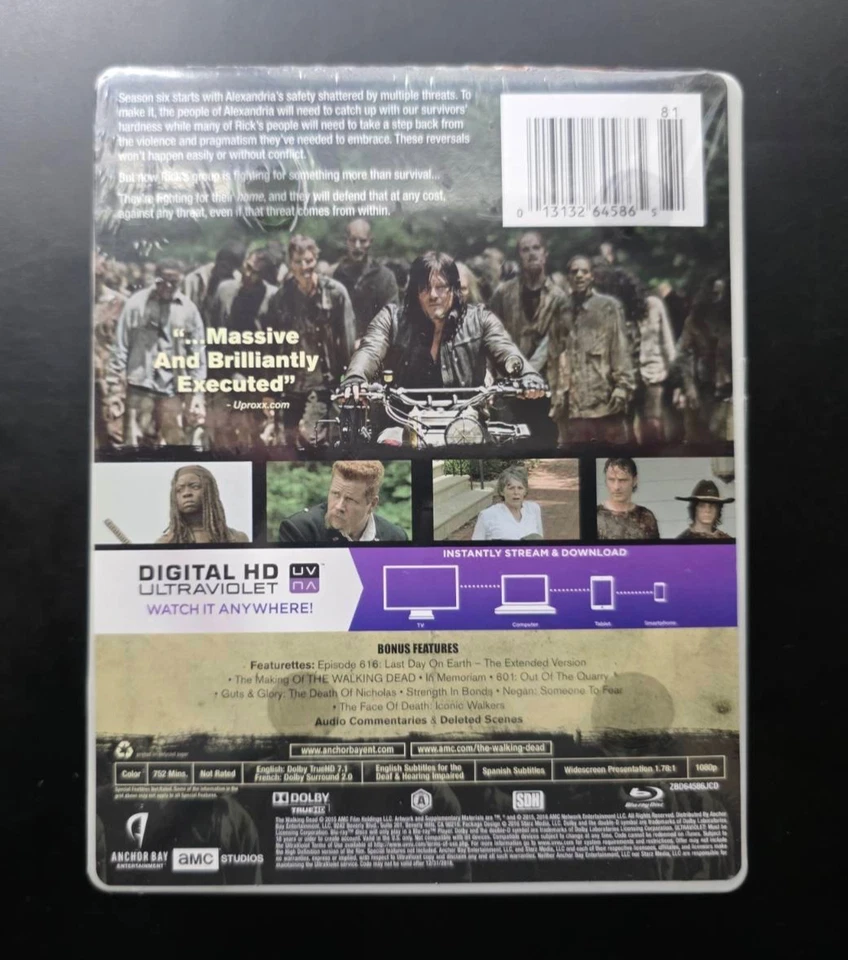 The Walking Dead Complete Sixth Season 6 (Blu-Ray) Target Steelbook NEW SEALED - Image 2 of 2