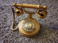 Vintage Western Electric Gold Cream Telephone Rotary French Princess Royal Style