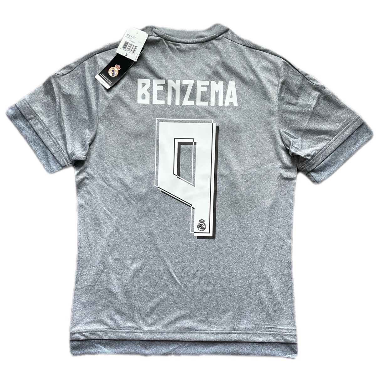 2015/16 Real Madrid Away Jersey #9 Benzema Small adidas Soccer La