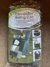 LivingSolutions Collapsible Rolling Cart 24.25X11.5X6.75" w/ Foldaway Wheels