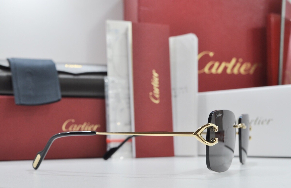 New Cartier Rimless Piccadilly bigC Decor gold Occhiali Frame