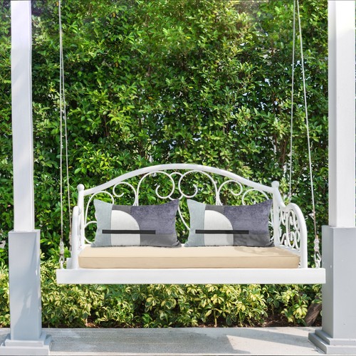 Aoodor 46x18x3 Zoll Outdoor Bankkissen 2-3 Sitzer Sitzauflagen zum Binden abnehmbarer Bezug - Bild 4 von 58