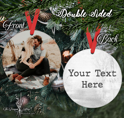 ROTES Band Ornament personalisiert Foto & Text Christbaumschmuck Geschenk