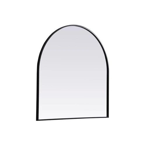 Elegant Decor Ayra 36x36" Arch Modern MDF Wood/Iron Mirror in Black - Picture 3 of 9