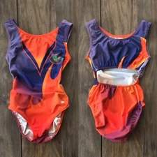 NWT Florida Gators Blue Orange College Soft Open Back Gymnastics Leotard