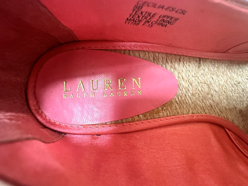 Lauren Ralph Lauren UK6 pink/white striped Cecilia wedge espadrille sandals - Picture 4 of 12