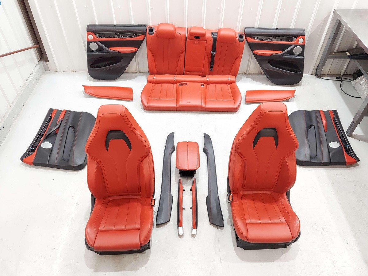 15-19 BMW X6M F86 INTERIOR PACKAGE SET RED SEATS CONSOLE DOOR