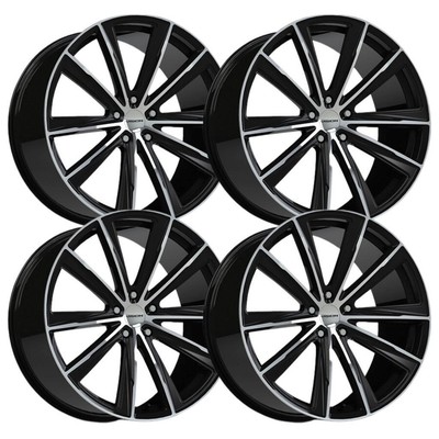 (Set-4) Vision 471 Splinter 20x10.5 5x114.3 42mm Black Machined Wheels ...
