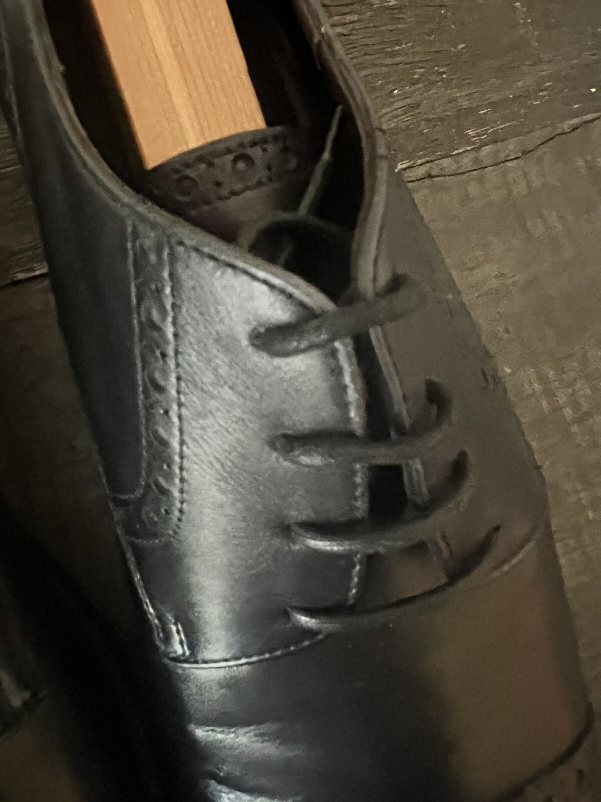 Ermenegildo Zegna Black Leather 4-Eye Lace Up Cap Toe Oxfords Men’s Size 9.5 image 5