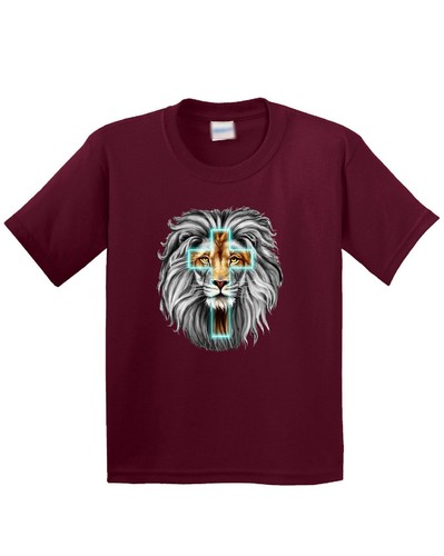 Lion Jesus Cross Sarcastic Patriotic Kid's T Shirt New Faith Christian USA Gift - Picture 12 of 14