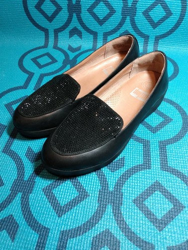 FITFLOP Supercomff Shiny Black Wedge 