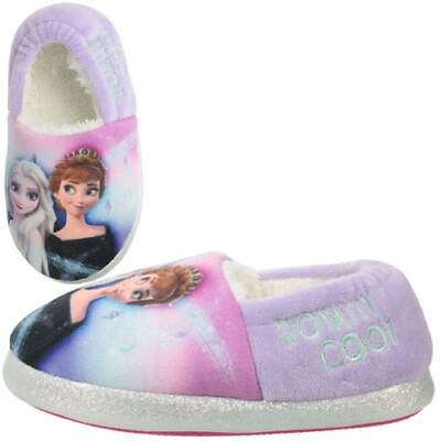 GIRLS DISNEY FROZEN PRINCESS ANNA ELSA SLIP ON COSY WARM - Main Image
