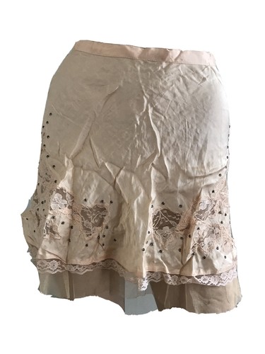 TOPSHOP SELTENER SATIN SPITZE TÜLL PERLE MINI PARTYROCK UK 14 EU 42 US 10 MEDIUM NEU MIT ETIKETT