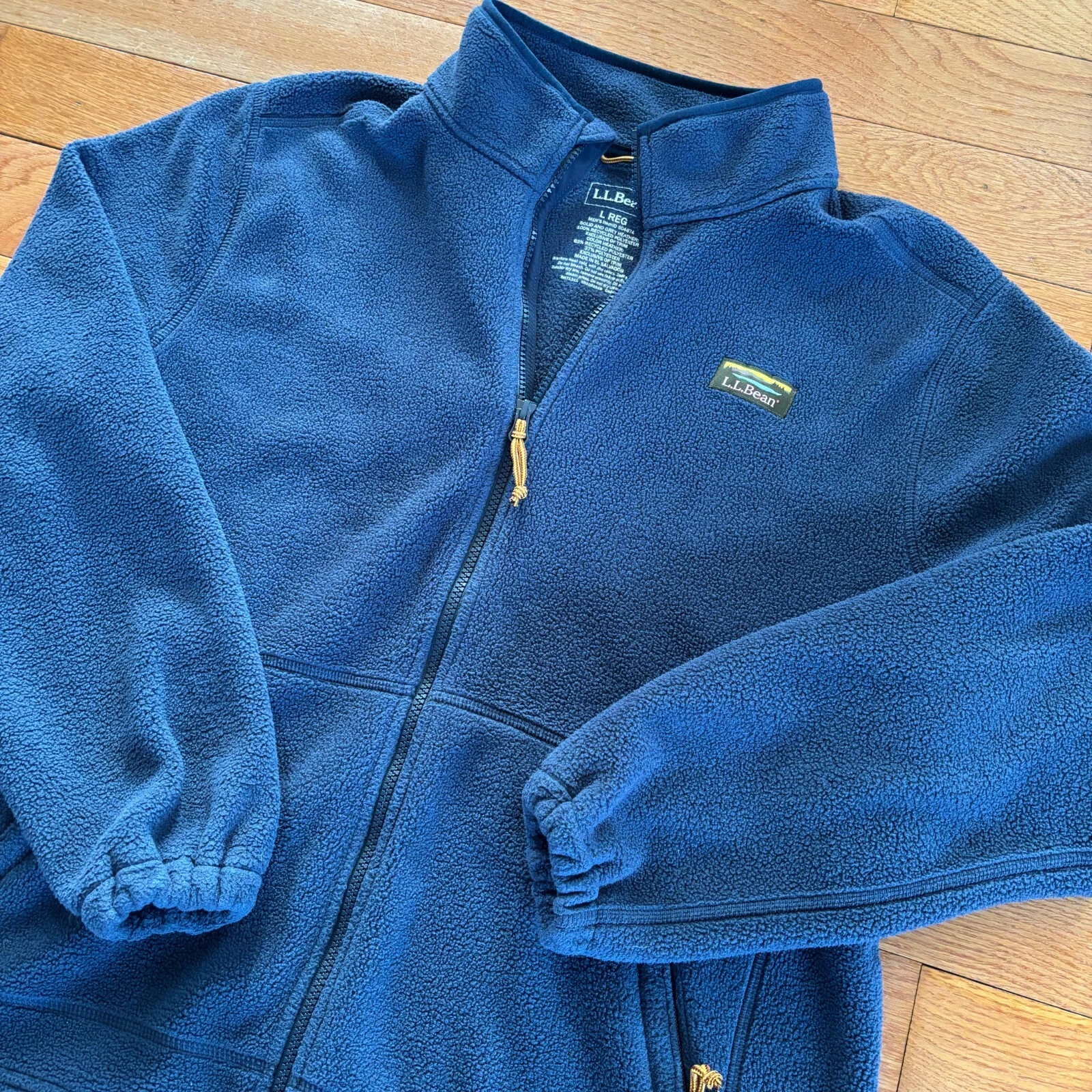 VETEMENTS Giacca LL Bean uomo L Reg pile montagna classica blu navy full zip
