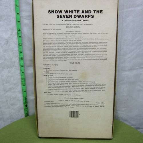SNOW WHITE & THE SEVEN DWARFS board game Cadaco incomplete 1977 fairly tale - Picture 4 of 4