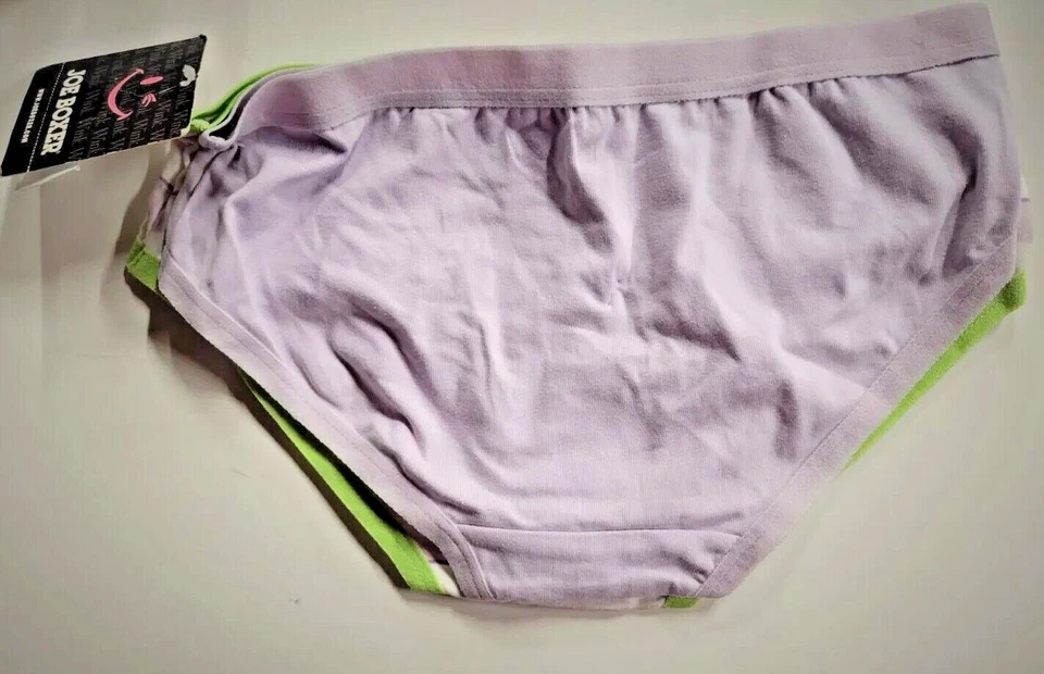 Niñas Joe Boxer Marca 2 Pares Verde Blanco Lavanda Hipsters Talla 7-8 Foto 2 de 2