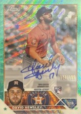 2023 Topps Chrome Rookie Autographs#RA-DH David Hensley Aqua Wave Refractor