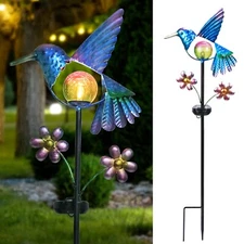 Afirst Solar Garden Stake Lights - Outdoor Waterproof Decorative Solar Hummin...