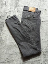 Madewell 9" High-Rise Skinny Distressed Raw Hem Women's Jeans Size 25 Black