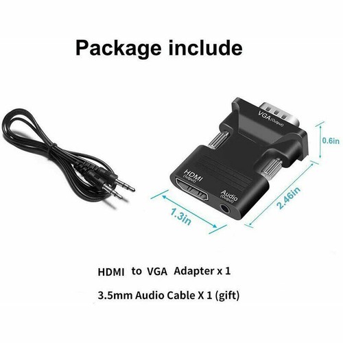 HDMI TO VGA HDMI Female to VGA Male Converter adapter w/ Audio Support 1080P - Picture 6 of 10