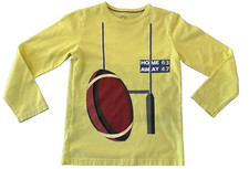 mini Boden boys long sleeve t-shirt fun football field goal Design 7-8 yr