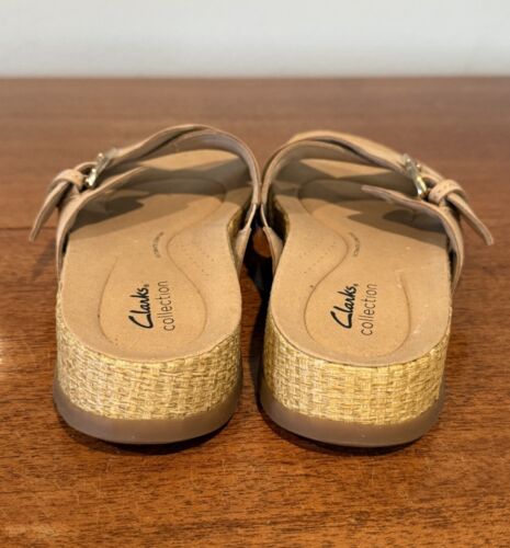 Clarks Reileigh May sandali donna 9,5 W beige nabuk slide - Foto 3 di 6