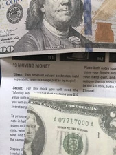 Vintage Marvin’s Magic Trick Moving Money Magic Trick W/ Instructions. Rare