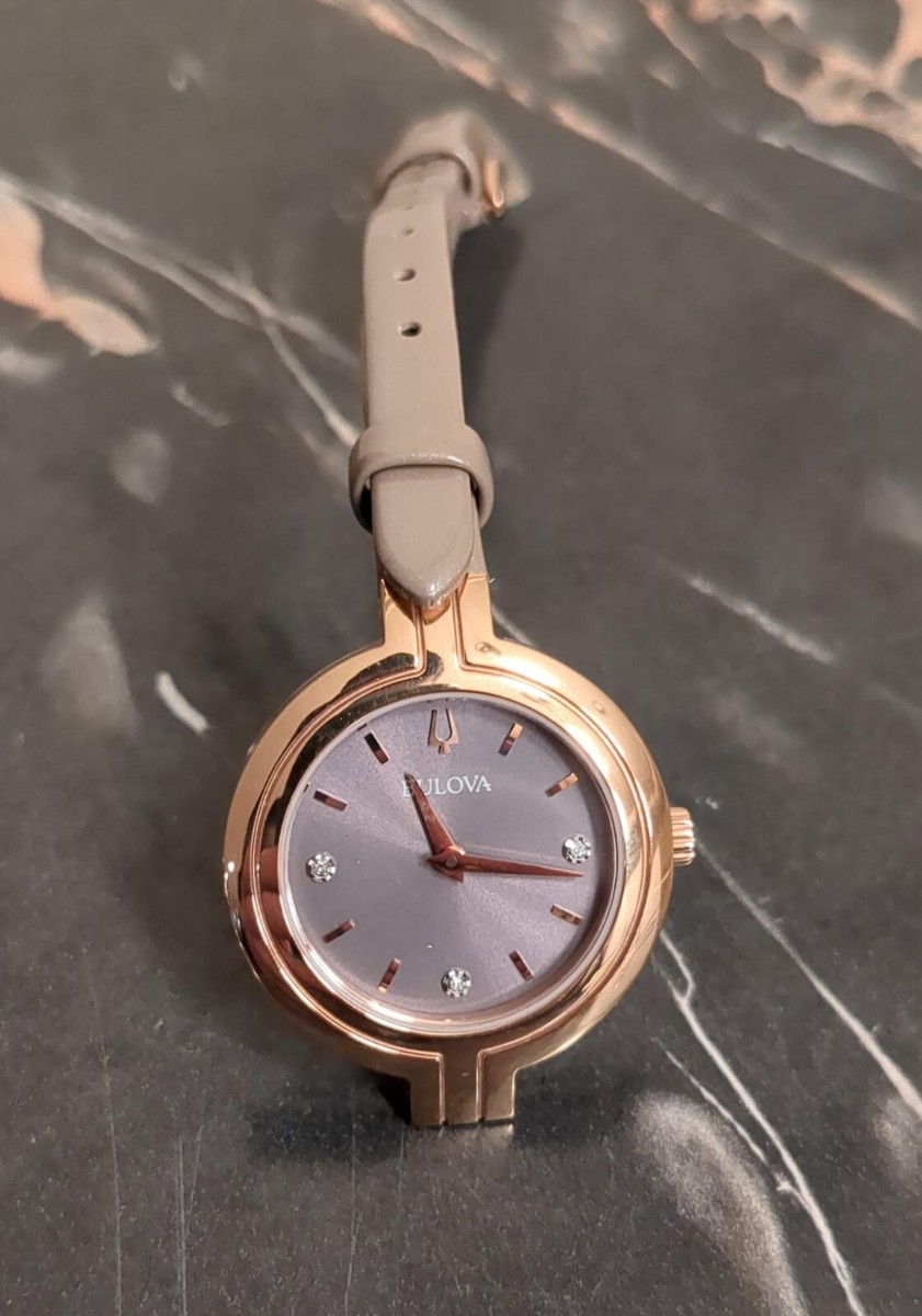 Bulova Rhapsody Women's Quartz Diamond Accent Taupe Dial 30mm