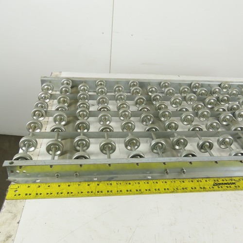 24" Wide x 48" Long Galvanized Steel Gravity Skate Wheel Conveyor Damaged - Picture 3 of 10
