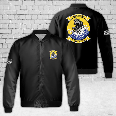  Heavy Helicopter Squadron 772 AOP Fleece Bomber Jacket For Men Dad
