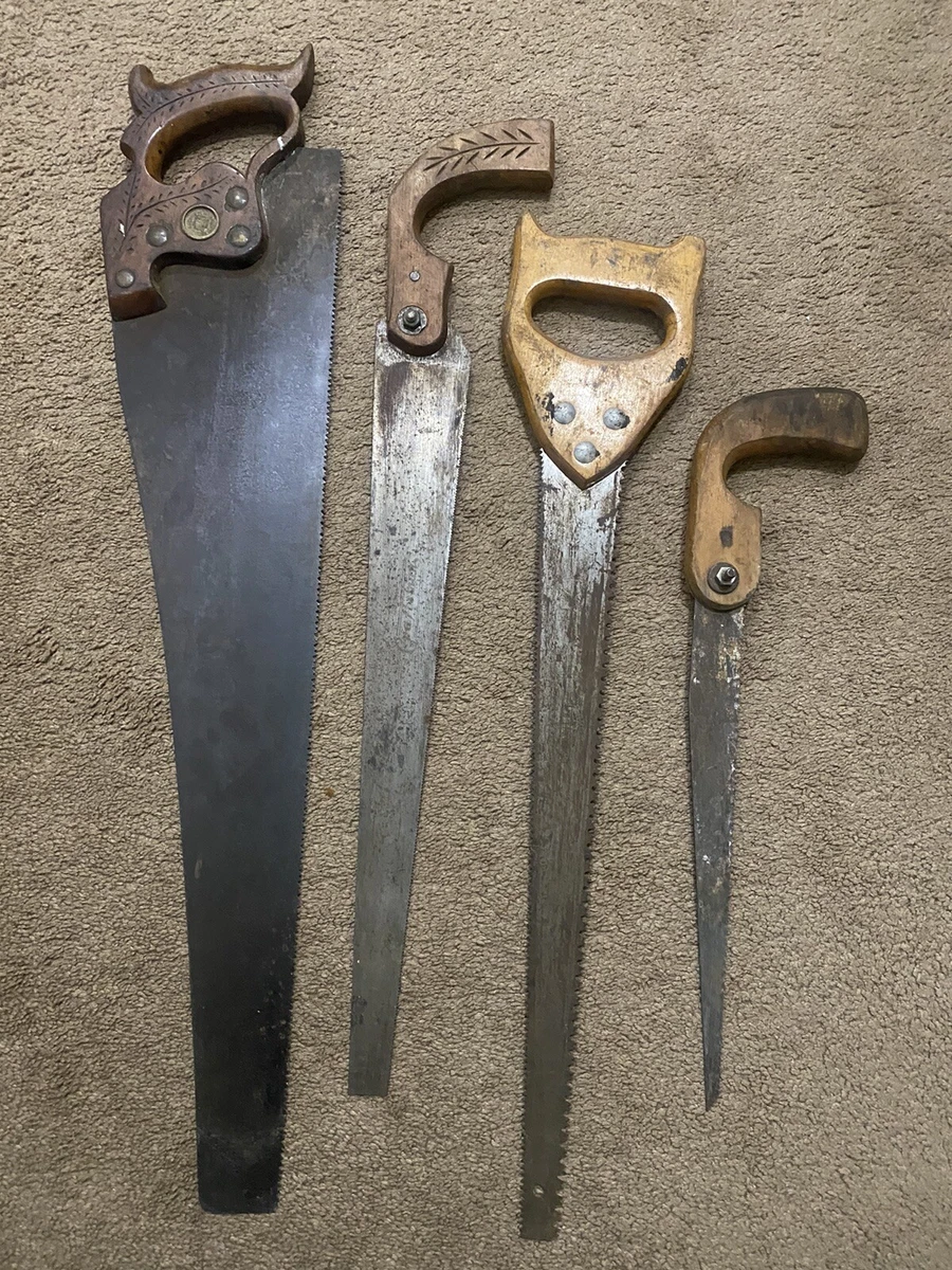Lot of 4 Vintage Hand Saws With Wood Handles eBay