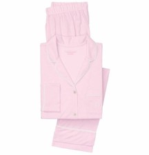 VICTORIA'S SECRET SLEEPOVER KNIT PAJAMA SET SHIRT  PANTS PINK SIZE L NWT