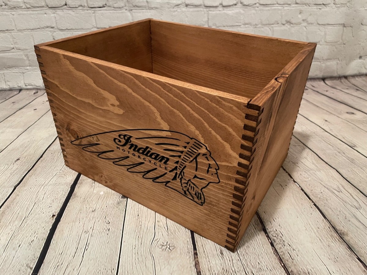 Vintage Indian Motorcycle Parts Crate Replica - Man-cave, Decor