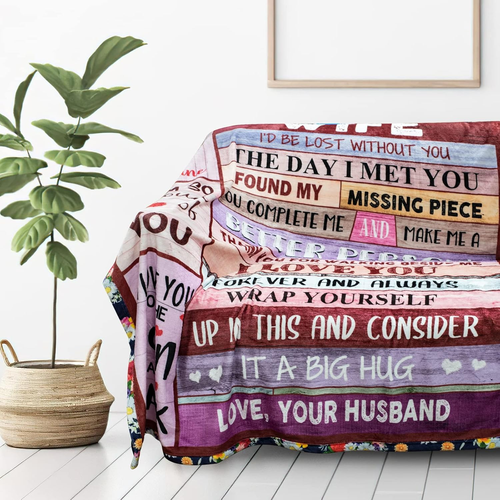 Blanket Gifts for Wife Romantic Anniversary Birthday Gifts for Wife Her I Love Y - Picture 3 of 9