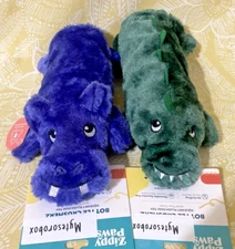 ZippyPaws 2-Pack BOTTLE CRUSHERZ HIPPO& ALLIGATOR Squeaky Dog Toy -FREE SHIPPING