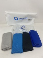 SUKEEN COOLING TOWEL 12 x 41 4-pack Dark Blue-Light Blue-Gray-Black Sealed