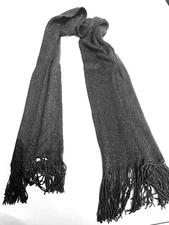 large scarf wrap shawl Knitted Black Sparkly Cozy Warm
