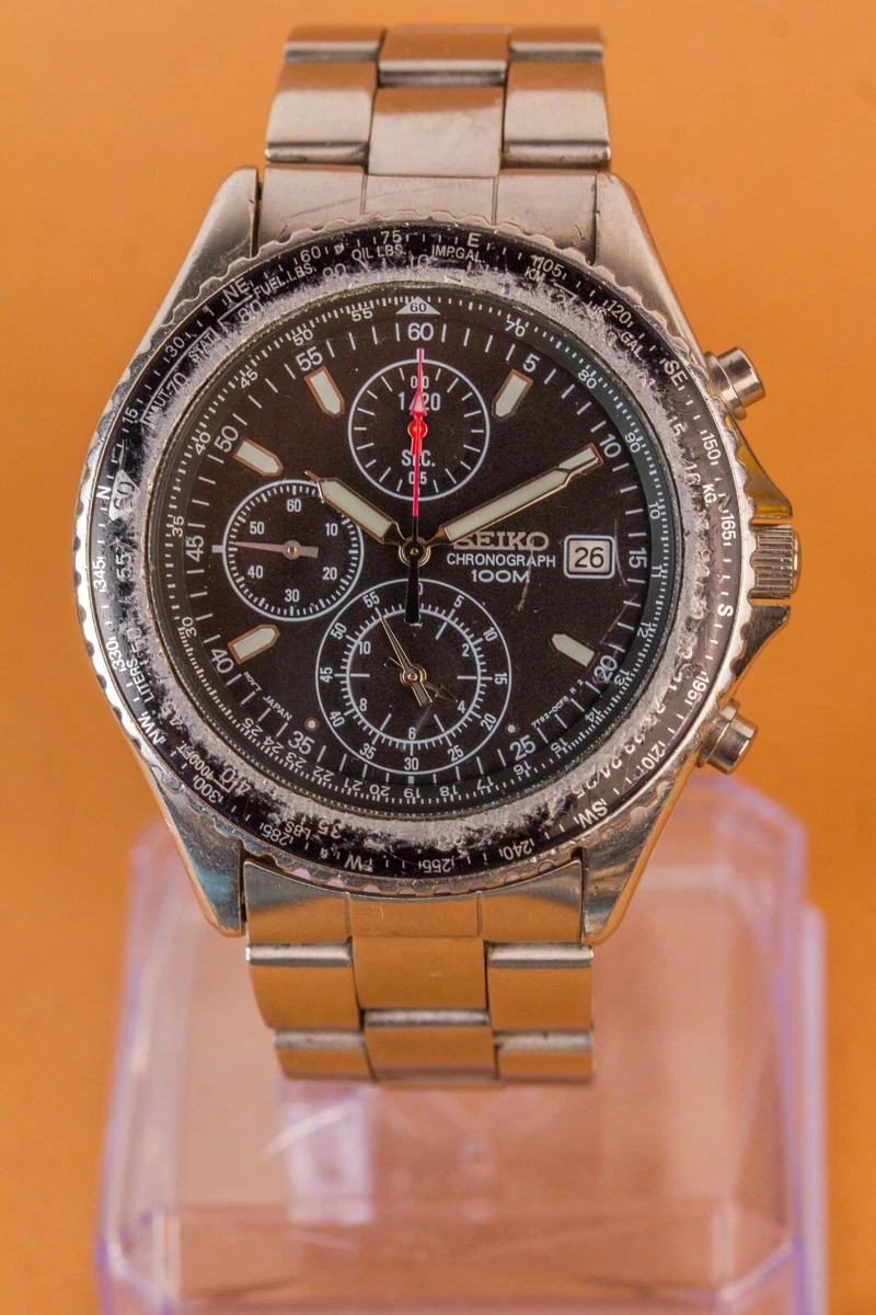 SEIKO Flightmaster Pilot 7T92 0CF0 SND253 Chronograph 40mm Mens